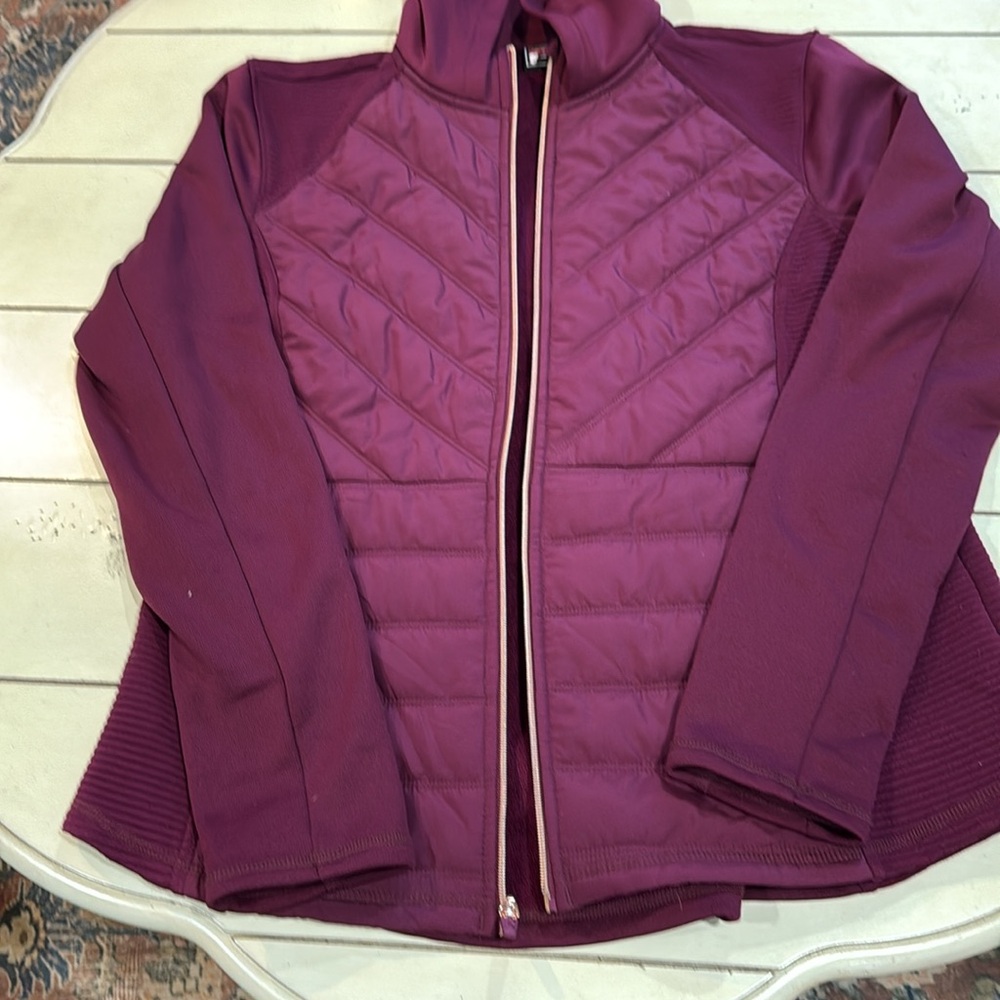 Fila Purple/maroonish Jacket with High Collar, hood and Quilted Design - Picture 2 of 8